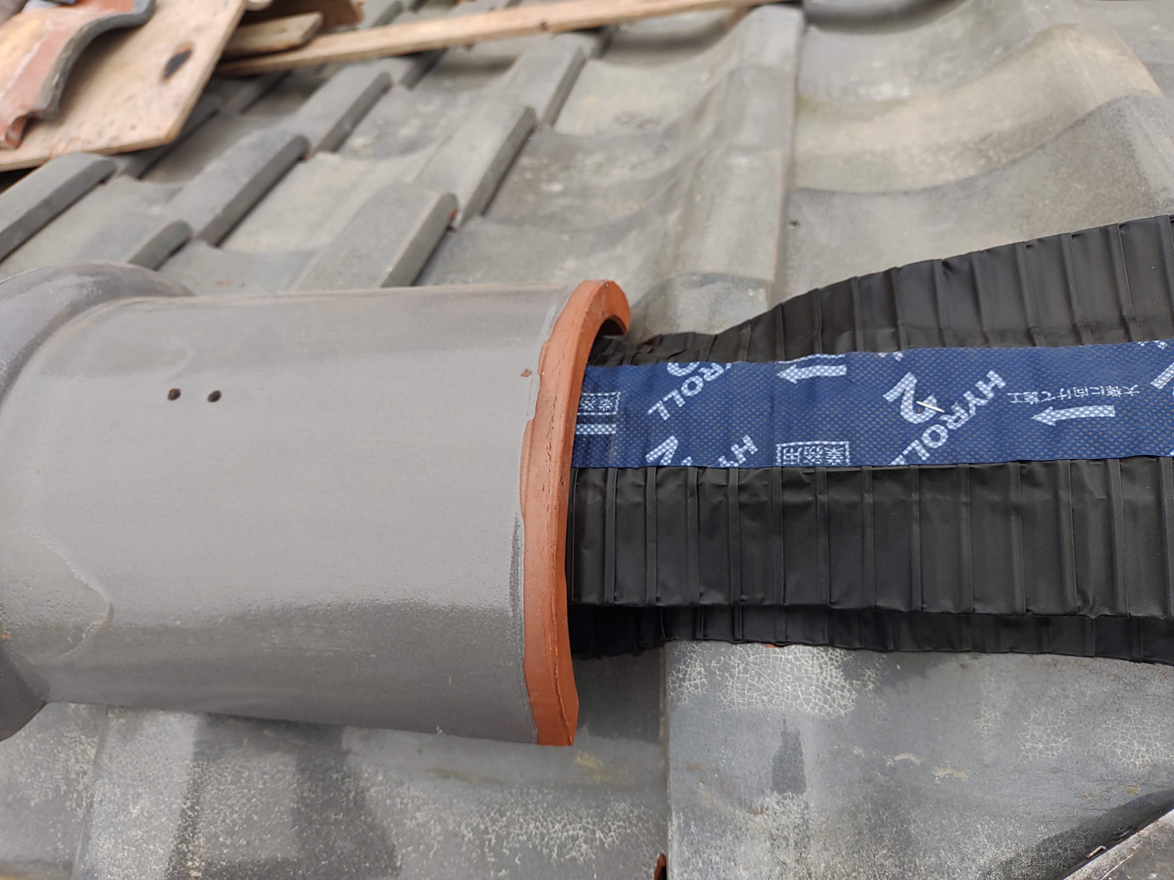 ⑤7寸丸瓦を仮置き